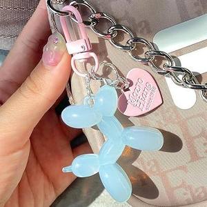 Porte-clés en forme de chien ballon en gelée pour femmes, porte-clés mignon pour filles, breloques pour sac, accessoires pour voiture, sac à main, sac à dos - Product Image 4