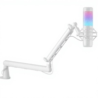 Support de microphone métallique à bras articulé réglable à profil bas, compatible avec diverses marques, accepte les petites commandes OEM