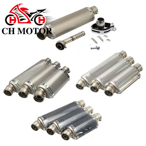 CHMotor - Silenciador de Escape Universal de Acero Inoxidable de 51 mm para Motocicleta, Tubo de Escape de 310, 370, 440 mm, 100cc-<span class=keywords><strong>1000cc</strong></span>, <span class=keywords><strong>ATV</strong></span>, GP, Scooter para Fz6 - Product Image 1