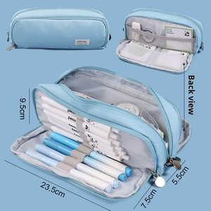 Bolsa de Almacenamiento para Niños, Estuche Cuadrado para Lápices con Doble Ventana, Bolsa de Papelería de Gran Capacidad, Resistente a la Suciedad, para Estudiantes - Product Image 6