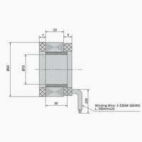 Moteur BLDC PrimoPal 60 mm, stator 48 V 157 W, aimant intégré, rotor à entraînement direct, 3000 tr/min, moteur sans balais sans cadre pour robot
