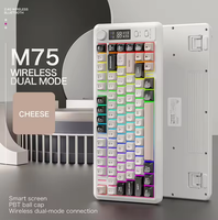 Clavier de jeu sans fil Freewolf M75 à 82 touches, rétroéclairage RVB, batterie rechargeable 2000 mAh, disposition 75 %, pour jeux et bureau