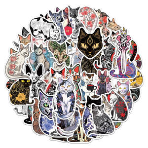 2024 nouvellement 50 pièces cool à la mode tatouage coloré fleur animaux <span class=keywords><strong>mandala</strong></span> <span class=keywords><strong>chat</strong></span> autocollant - Product Image 3