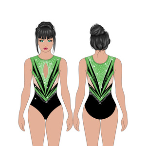 Disfraz de <span class=keywords><strong>gimnasia</strong></span> de plumas naranjas decoradas con diamantes de imitación personalizados con mangas largas de <span class=keywords><strong>malla</strong></span> - Product Image 5