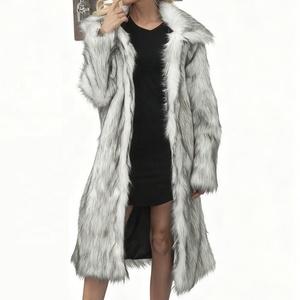 Boying, nueva moda para mujer, abrigo largo teñido tejido liso de piel sintética ecológico para otoño e invierno, abrigo de piel sintética ODM - Product Image 2