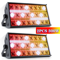 Projecteurs de scène LED 300W Stroboscope RGBW DJ Wash Beam avec contrôle sonore DMX 512 pour fêtes, en alliage d'aluminium, dimmable, IP54