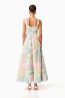 Robe florale gothique A12306 pour femme - Style européen et américain, col en V, bretelles fendues, style Spicy Girl, en velours côtelé