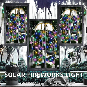 New Arrival Luxury <b>Outdoor</b> Waterproof Ground Stake Solar Fireworks Lantern LED Cracker <b>Light</b> Personalized Willow <b>Tree</b> Garden - Product Image 2