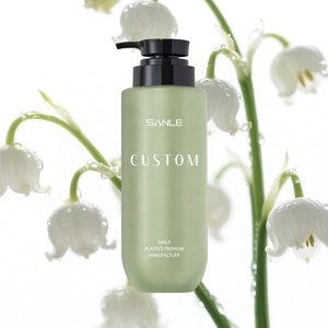 <span class=keywords><strong>400ml</strong></span> logotipo personalizado rojo verde Beige mascota plástico champú embalaje cosmético suero tóner Facial loción botellas con bomba - Product Image 2