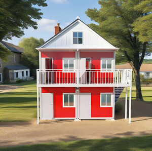 Contemporánea Casa Contenedor Desmontable de Dos Pisos de 40 pies con Paneles Sándwich de Acero, Prefabricada, a Prueba de Terremotos, para Oficinas y Hoteles - Product Image 1