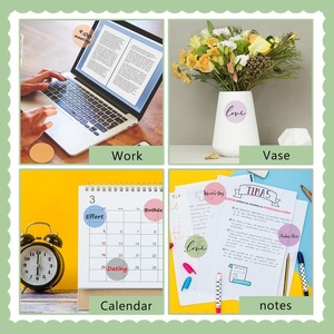 Morandi nhiều màu trong suốt thú cưng dính ghi chú chỉ số tròn dán sinh viên văn phòng phẩm nhãn notepads Nhà cung cấp - Product Image 6