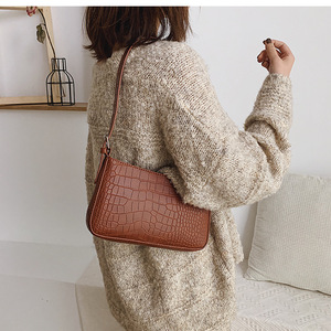<b>Messenger</b> Handbags Retro Alligator Pattern Women Shoulder <b>Bags</b> Flap New PU Leather Casual Solid <b>Crossbody</b> <b>Bags</b> for Women J0218-1 - Product Image 1