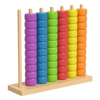 Juego Educativo de Cuentas de Colores de Madera con Soporte para Contar, Juguete de Apilamiento y Combinación de Colores para Niños de 3 a 6 Años