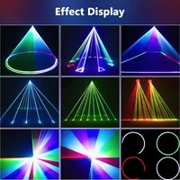 Luz Láser RGB de 5W con Cabezal Móvil, Anillo LED, Logotipo, Haz de Luz, Animación de Texto, Luz Láser 3D para DJ, Club, Discoteca, Boda, Espectáculo