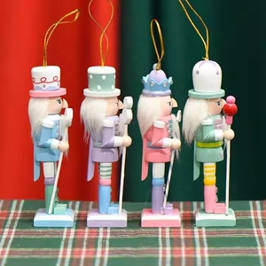 Yuyang Wholesale <b>Christmas</b> <b>Tree</b> Decor Hang Toy Xmas Gift Mini Size <b>Wood</b> Nutcracker Soldier Pendant for <b>Tree</b> Decor - Product Image 2