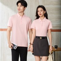 Kaos Polo Kerja Berkualitas Tinggi dengan Logo Bordir Kustom, Kaos Polo Pria Bisnis Warna Solid Unisex Kustom.