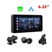 Écran GPS pour moto de 6,25 pouces, WiFi, navigation moto, étanche, écran sans fil Carplay, écran Android Auto pour moto
