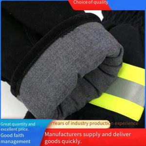 Gants de sécurité réfléchissants pour la protection contre les incendies 3C, en aramide, ignifuges, résistants à la chaleur, antidérapants, évacuant l'humidité, noirs - Product Image 2