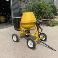 Bétonnière mobile sur roues 6-8m³/h, mélangeur de ciment et de mortier portable pour chantier de construction