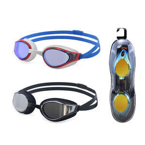 Lunettes de natation avec sangle en silicone réglable, étanches, anti-fuite, verres miroir - Product Image 2