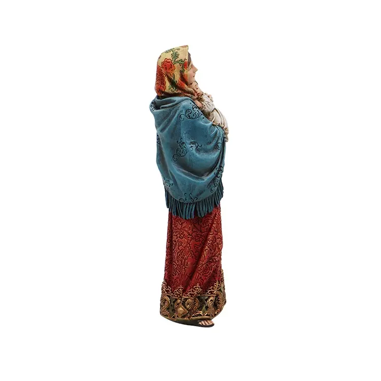 Classique marie et enfant Statues dieu mère amour chrétien Statue artisanat personnalisé décoration de la maison Antique résine anges OEM ODM