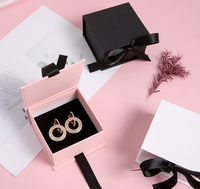 Boîte à bijoux personnalisée IN PACK, boîte à bijoux en papier de luxe avec logo personnalisé pour mariage, anniversaire, fête, avec ruban et nœud