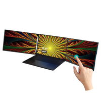 Moniteur LCD portable à triple écran de 14.0 pouces avec trois écrans Moniteurs d'ordinateur LCD avec plusieurs ports pour ordinateur portable