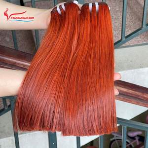 100% cabello humano vietnamita Bone Straight Bundles ombre color naranja con cierre extensiones de cabello vietnamita crudo - Product Image 6