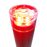 Solarbetriebene Verkehrssignalleuchte Gelbes LED-Warnlicht Rotes Blinklicht Langlebiges PC-Material IP66 Wasserdicht 1000m Sichtweite