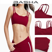 Soutien-gorge de yoga à double bretelle pour femme avec coussinets intégrés, color-block, grande taille, deux pièces, pour entraînement fitness et sport