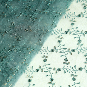 Tela de Encaje con Lentejuelas Bordadas con Diseño Floral Cuadrado, Tejido de Punto de Alta Calidad, Ecológico, Transpirable, con Revestimiento de PA, Accesorios para Novias - Product Image 1