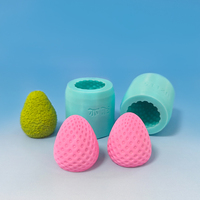 Moule de cuisson en silicone 3D fraise bleu/blanc laiteux, flexible, durable, écologique, réutilisable, facile à démouler, pour gâteaux DIY