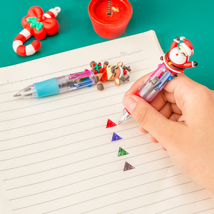 Autonomy Christmas Cartoon Four-Color Ballpoint <b>Pen</b> Mini Student Stationery <b>Gift</b> Writing Smooth - Product Image 3