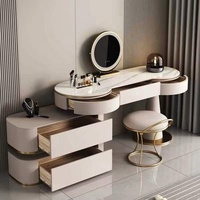 Ensemble moderne de luxe en bois table de maquillage meubles de chambre à coucher lumières LED coiffeuse miroir tiroirs pour salon hôtels