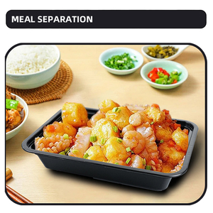 Dùng Một Lần PP Nhựa Takeaway Bao Bì Thực Phẩm Container Hình Chữ Nhật Bento Bộ Đồ Ăn Hộp Ăn Trưa Với Nắp - Product Image 5