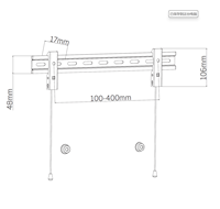 FocusMount dinding TV tetap Ultra ramping, profil rendah Super datar VESA400X400 26 "-60"