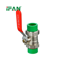 Fabricant IFAN, usine OEM, raccords de tuyauterie en laiton PPR, vanne à boisseau sphérique à double union, technique de moulage, vanne PPR pour application générale