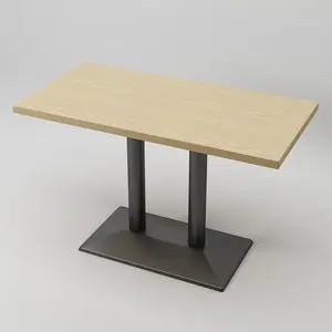 Customized Metal Base Tavoli Ristorante Furniture Table Rectangle/ Square/ Round Plywood Veneer Tische Restaurant Eco-friendly