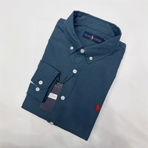 Camicia da Uomo RL Lafu, Business Casual, a Righe, Oxford, Monopetto, <span class=keywords><strong>in</strong></span> Misto Cotone, Maniche Lunghe, Colletto Rovesciato, con Ricamo - Product Image 5