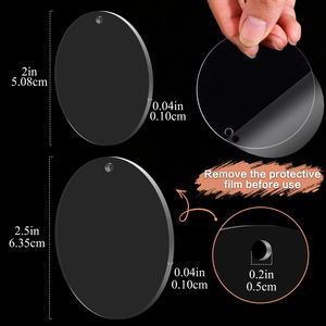 Ornamen Akrilik Bulat Kosong Berlubang Diameter 2 Inci/2,5 Inci Perlengkapan Kerajinan DIY - Product Image 2