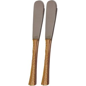 PARIJAT Handicraft Set 2 Steel Copper Dinnerware <b>Flatware</b> Tableware Cutlery Utensil Set for Home Restaurant Featuring Knives - Product Image 2