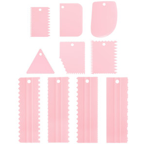 Ensemble de grattoirs à pâte en plastique, 3 pièces, grattoirs à beurre à motifs, outils de pâtisserie - Product Image 3