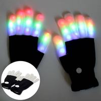 Gants lumineux de danse Accessoires de costume colorés Costume de maquillage LED Luminous Halloween Fournitures de Noël