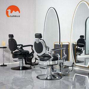 Sillón de Barbería Profesional de Lujo, Reclinable, con Respaldo Redondo, para Peluquería y Belleza - Product Image 2
