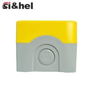 Boîtier de bouton-poussoir étanche IP66 en ABS 54x40x60mm à 1 trou, finition peinte jaune et gris/noir et gris pour instruments électroniques - Product Image 5