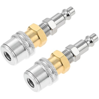 Lot de 2 embouts de gonflage en laiton à verrouillage, embout de gonflage de pneu 1/4 NPT avec connecteur rapide pour compresseur d'air et manomètre de pression des pneus