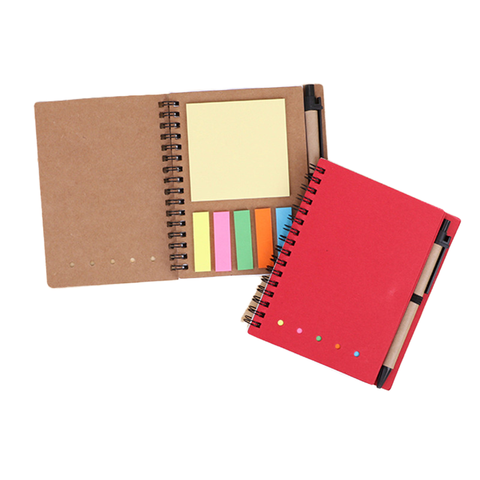 Custom Logo Combination Portable Sticky Note Notebook Notepad with Multifunctional Advertising Spiral Binding for Gift