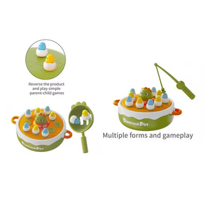 Juguetes Lucky 4 en 1: Juego de Mesa de Dinosaurios Pop-Up, Juego de Pesca Magnética, <span class=keywords><strong>Bolos</strong></span> y Tres en Raya - Product Image 6