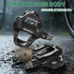 <span class=keywords><strong>Pedales</strong></span> de Bicicleta de Carretera BUCKLOS PD-R685 de Fibra de Carbono, <span class=keywords><strong>Pedales</strong></span> Planos y de <span class=keywords><strong>Clip</strong></span> Doble con Rodamientos Sellados de 9/16" para <span class=keywords><strong>Shimano</strong></span> SPD-SL - Product Image 4