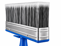 Pinceau à peinture large de 180*50 mm, poils en filament PET, pour murs, plafonds et usage marin, avec manche en PP cannelé détachable